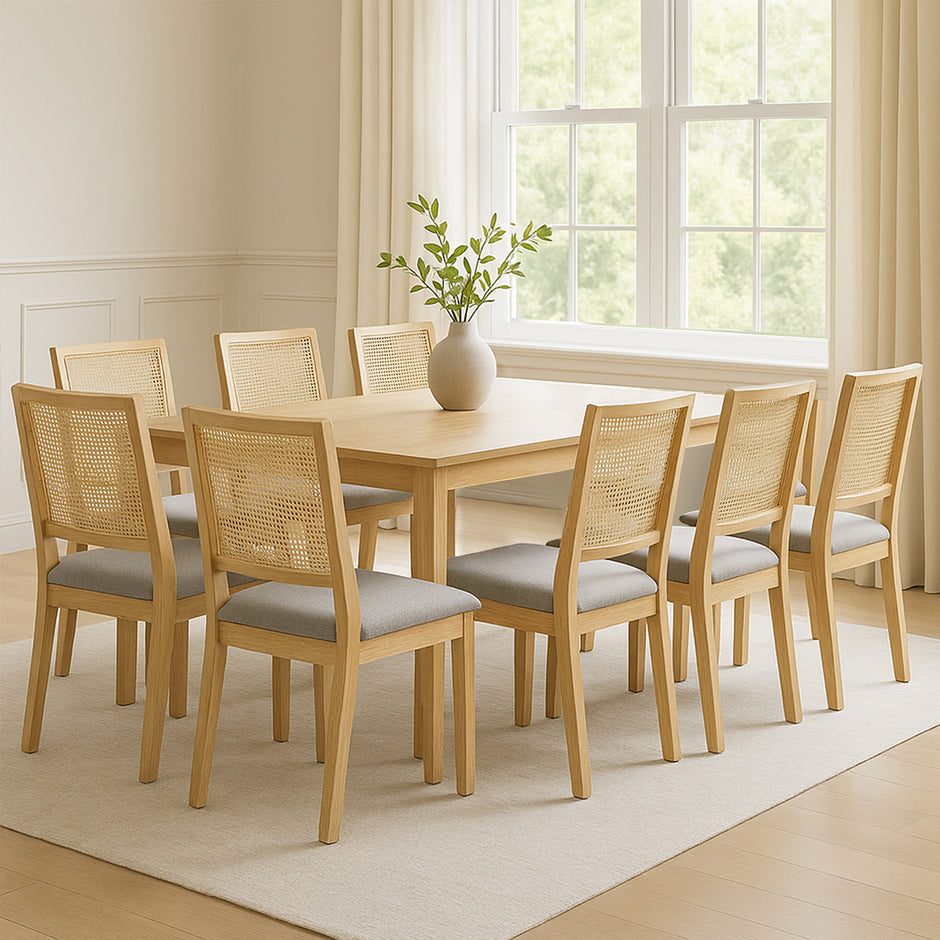 Levede 8XCane Dining Chair Rattan Armless Seat-2006732734906634247
