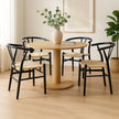 Levede 4x Dining Chairs Wooden Hans Black-2018816917736919047