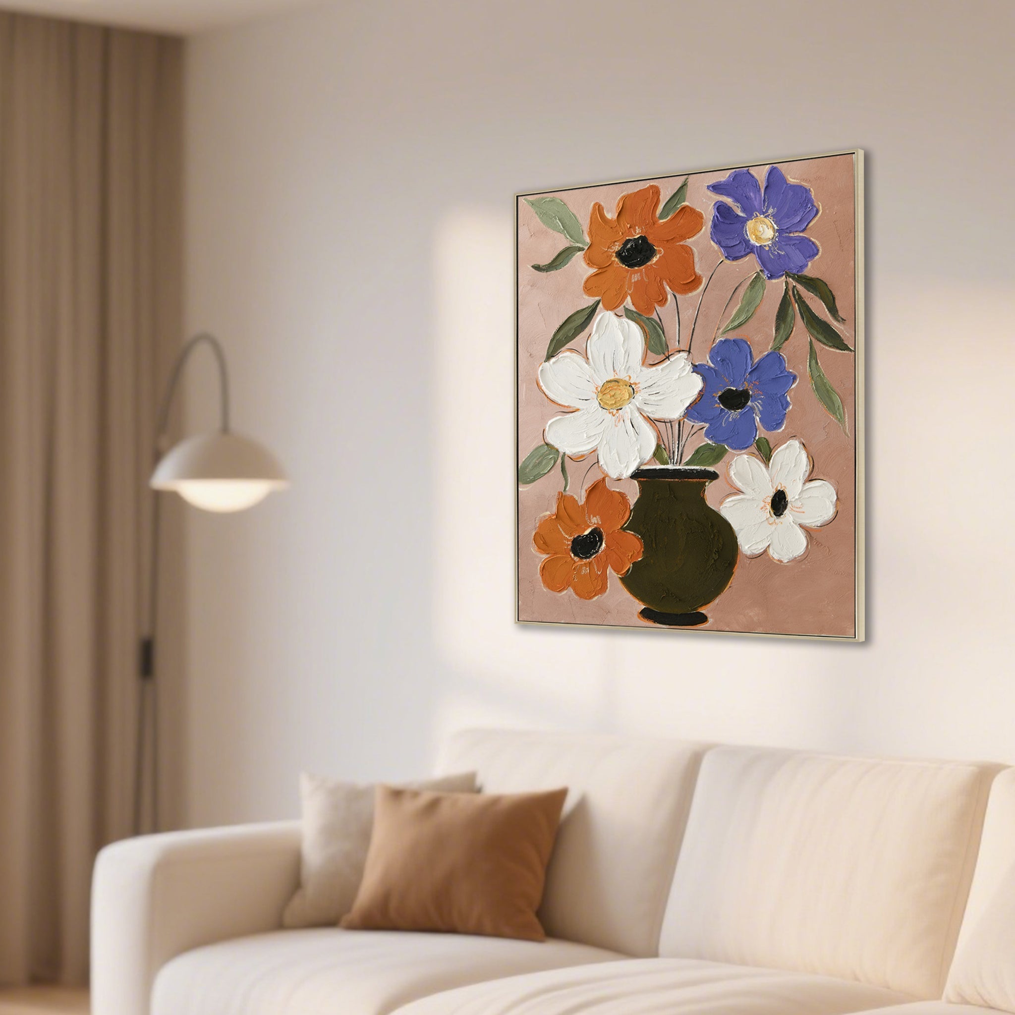 CAR12217-CLO 80 x 100cm Framed Canvas - Natural