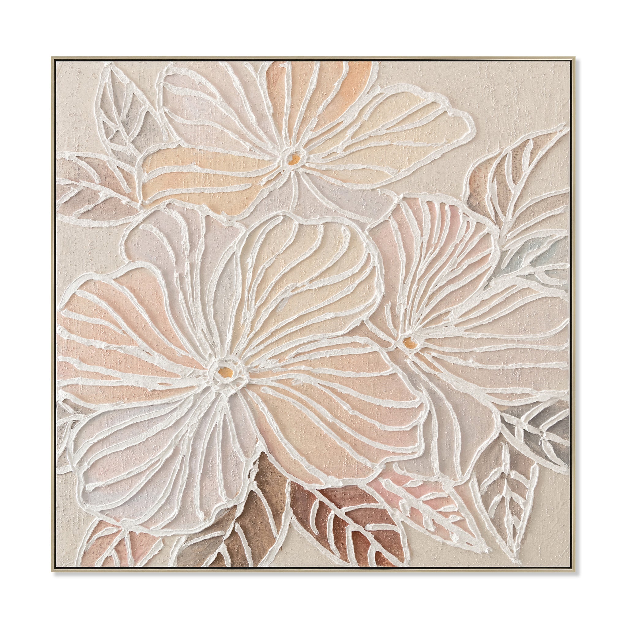 CAR12218-CLO 80 x 80cm Framed Canvas - Natural