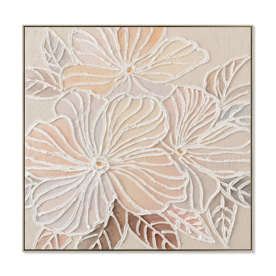 CAR12218-CLO 80 x 80cm Framed Canvas - Natural