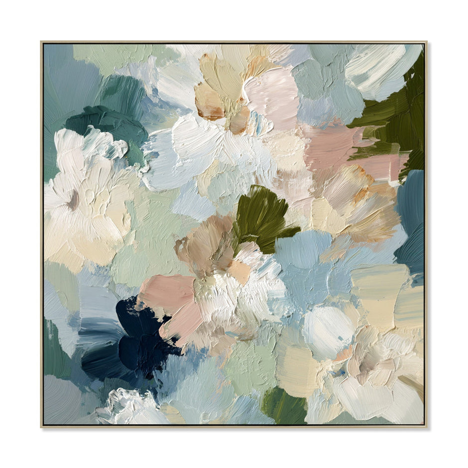 CAR12221-CLO 100 x 100cm Framed Canvas - Natural