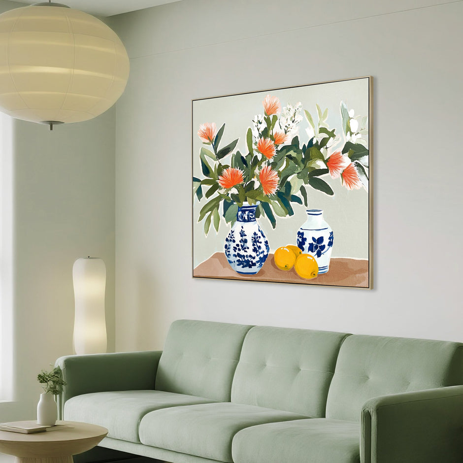 CAR12230-CLO 80 x 80cm Framed Canvas - Natural
