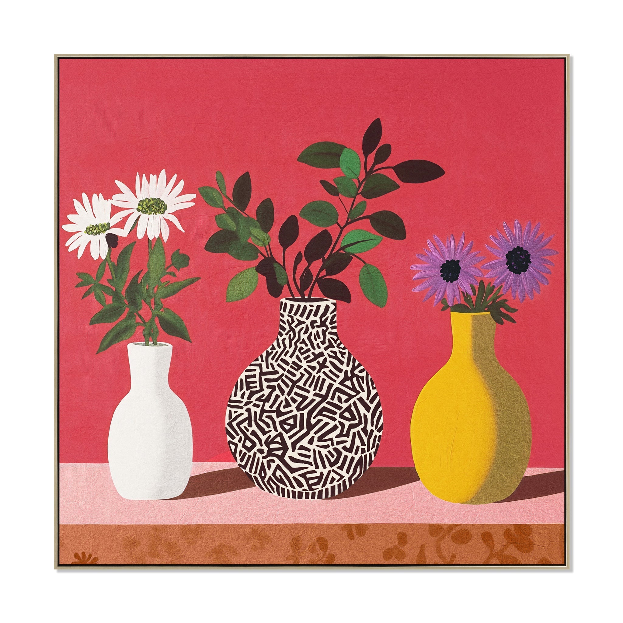 CAR12231-CLO 40 x 40cm Framed Canvas - Natural