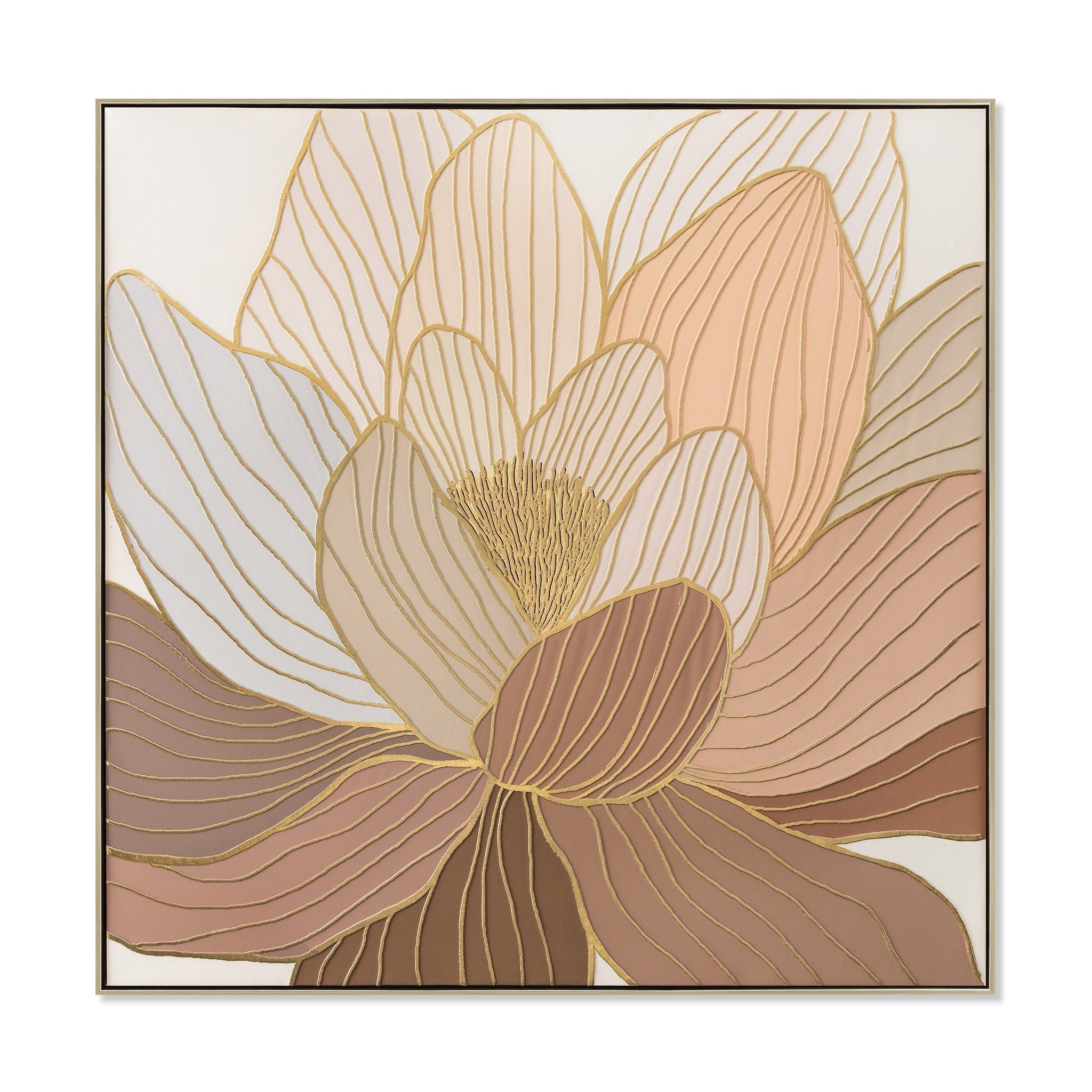 CAR12235-CLO 80 x 80cm Framed Canvas - Natural