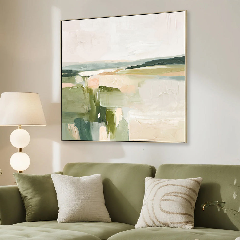 CAR12240-CLO 80 x 80cm Framed Canvas - Natural