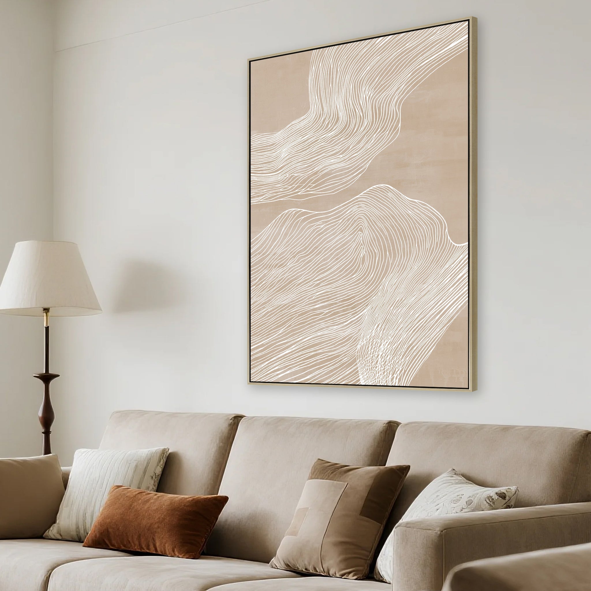 CAR12251-CLO 80 x 120cm Framed Canvas - Natural