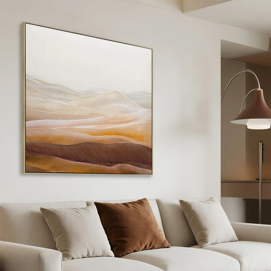 CAR12256-CLO 100 x 100cm Framed Canvas - Natural