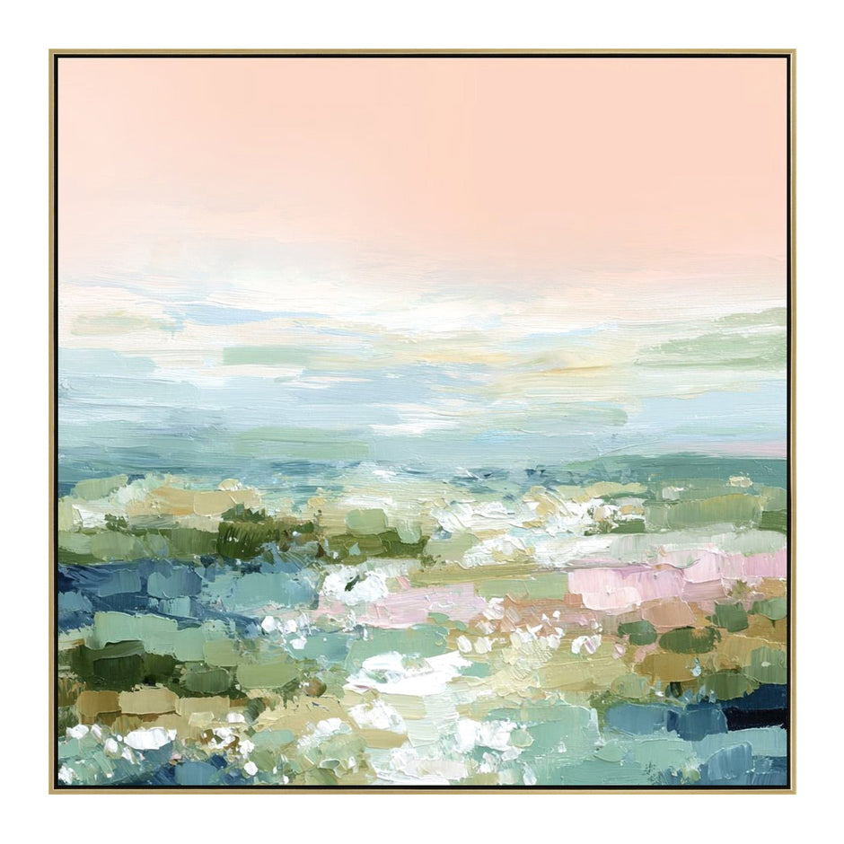 CAR12305-CLO 100 x 100cm Framed Canvas - Light Natural