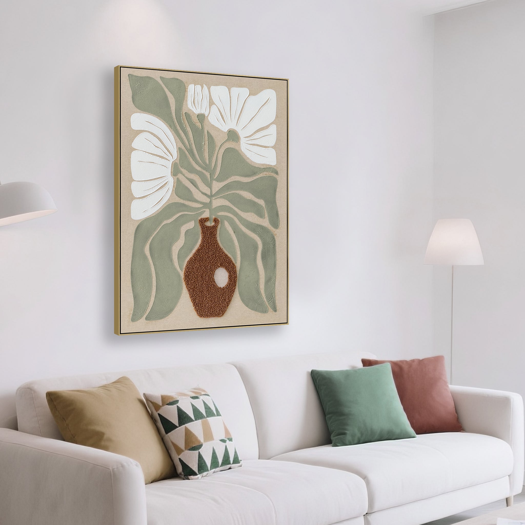CAR12309-CLO 60 x 90cm Framed Canvas - Light Natural