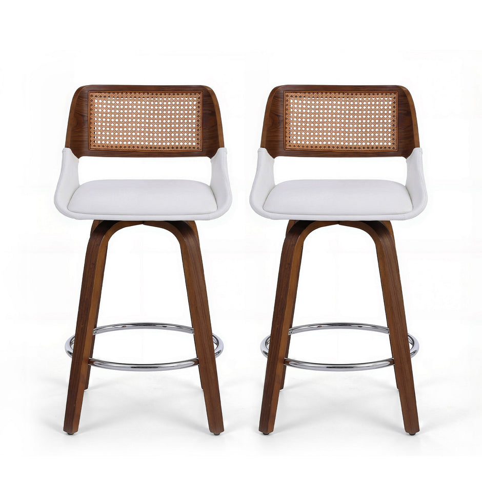 Artiss Wooden Bar Stools Set of 2 Swivel Kitchen Counter Stool Chair 60cm Seat Height