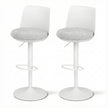 Artiss 2x Bar Stools Kitchen Swivel Gas Lift Counter Dining Chair Curved White