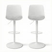 Artiss 2x Bar Stools Kitchen Swivel Gas Lift Counter Dining Chair Curved White