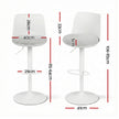 Artiss 4x Bar Stools Kitchen Swivel Gas Lift Counter Dining Chair Curved White