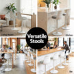 Artiss 4x Bar Stools Kitchen Swivel Gas Lift Counter Dining Chair Curved White