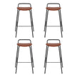 4x Artiss Bar Stools Kitchen Counter Dining Chair Metal Brown
