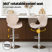 Artiss 2x Bar Stools Kitchen Swivel Gas Lift Counter Chair Wing PE Rattan Beige