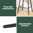 Artiss 4x Bar Stools Kitchen Dining Chair Counter Stool Tub Velvet Metal Green