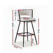 Artiss 2x Bar Stools Kitchen Dining Chair Counter Stool Woven Velvet Metal Ivory