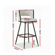 Artiss 4x Bar Stools Kitchen Dining Chair Counter Stool Woven Velvet Metal Ivory