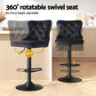 Artiss 2x Velvet Bar Stool Adjustable Height Nailhead Trim Kitchen Counter Stool