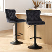 Artiss 2x Velvet Bar Stool Adjustable Height Nailhead Trim Kitchen Counter Stool