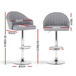 Artiss 2x Bar Stools Kitchen Swivel Gas Lift Counter Chair Shell Leather Grey