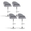 Artiss 4x Bar Stools Kitchen Swivel Gas Lift Counter Chair Shell Leather Grey