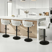Artiss Bar Stool x4 Kitchen Dining Chair Counter Gaslift Woven Velvet Ivory