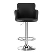 Artiss 1x Leather Bar Stools Swivel Adjustable Gas Lift PU Counter Chairs Black