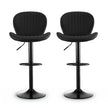 Artiss 2x Bar Stools Kitchen Swivel Gas Lift Counter Chair Shell Leather Black