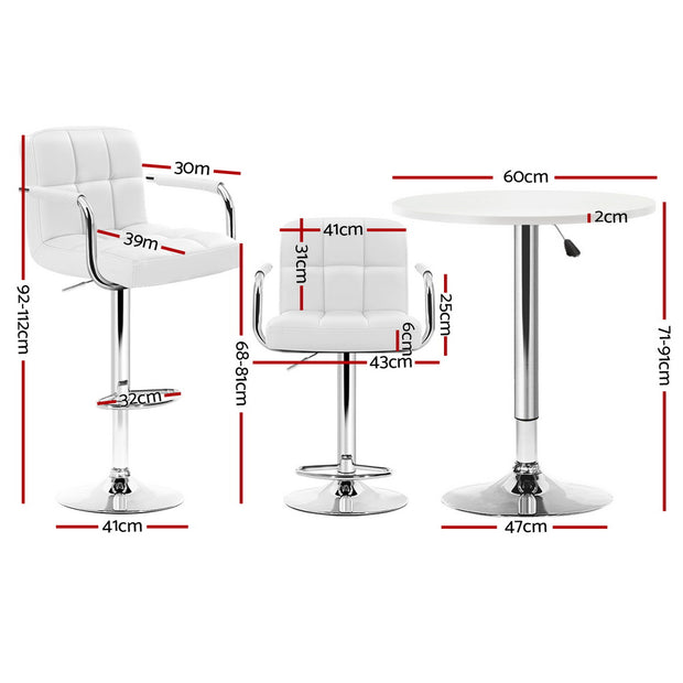 Artiss Bar Table and Stools Set Dining Desk Kitchen Chairs Cafe Pub