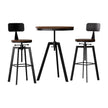 Artiss Bar Table and Stools Set Dining Desk Industrial Kitchen Chairs Cafe Pub