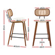 2x Artiss Bar Stools Kitchen Counter Rattan Chairs PU Leather Padding