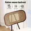 4x Artiss Bar Stools Kitchen Counter Rattan Chairs PU Leather Padding