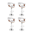 4x Artiss Bar Stools Gas Lift Leather with Armrest White