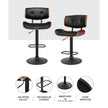 Artiss Bar Stools X3 Kitchen Counter Chair Gas Lift Swivel PU Cherry All Black