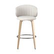4x Artiss Bar Stools Dining Chairs Contoured Leather Wood Stool