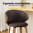 2x Artiss Bar Stools Dining Chairs Contoured Leather Wood Stool