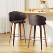 2x Artiss Bar Stools Dining Chairs Contoured Leather Wood Stool