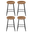 Artiss 4x Bar Stools Kitchen Dining Chairs Counter Stool PU Leather Metal Brown