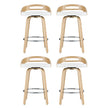 Artiss 4x Bar Stools Swivel Dining Chairs Low Back Counter Seat PU Cushion