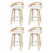 Artiss 4x Bar Stools Swivel Dining Chairs Low Back Counter Seat PU Cushion