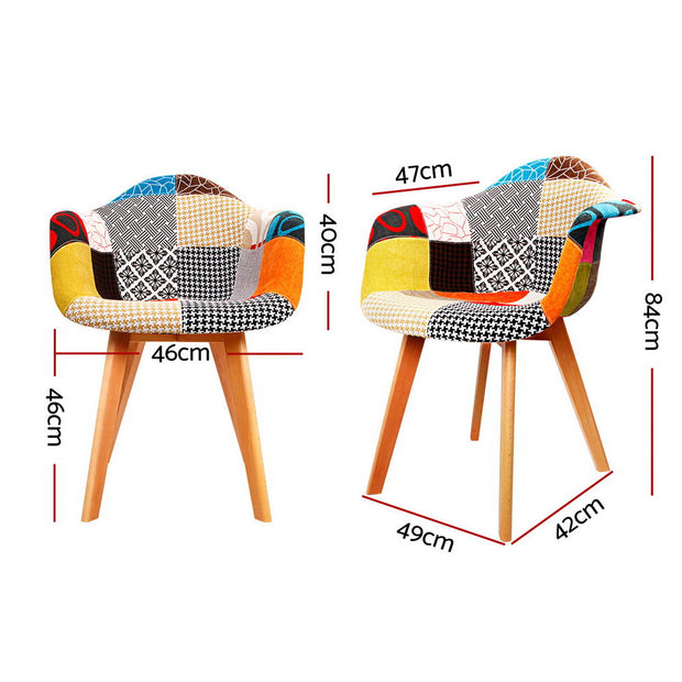 Artiss Dining Chairs Set of 4 Fabric Retro Replica DSW