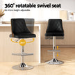 Artiss Bar Stool Bentwood Swivel Adjustable Kitchen Counter Stool Leather Black