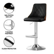 Artiss Bar Stool Bentwood Swivel Adjustable Kitchen Counter Stool Leather Black