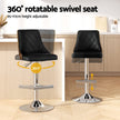 Artiss 4X Bar Stool Wood Swivel Adjustable Kitchen Counter Stool Leather Black