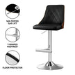 Artiss 4X Bar Stool Wood Swivel Adjustable Kitchen Counter Stool Leather Black