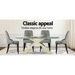Artiss Dining Chairs Set of 4 Linen Fabric Grey