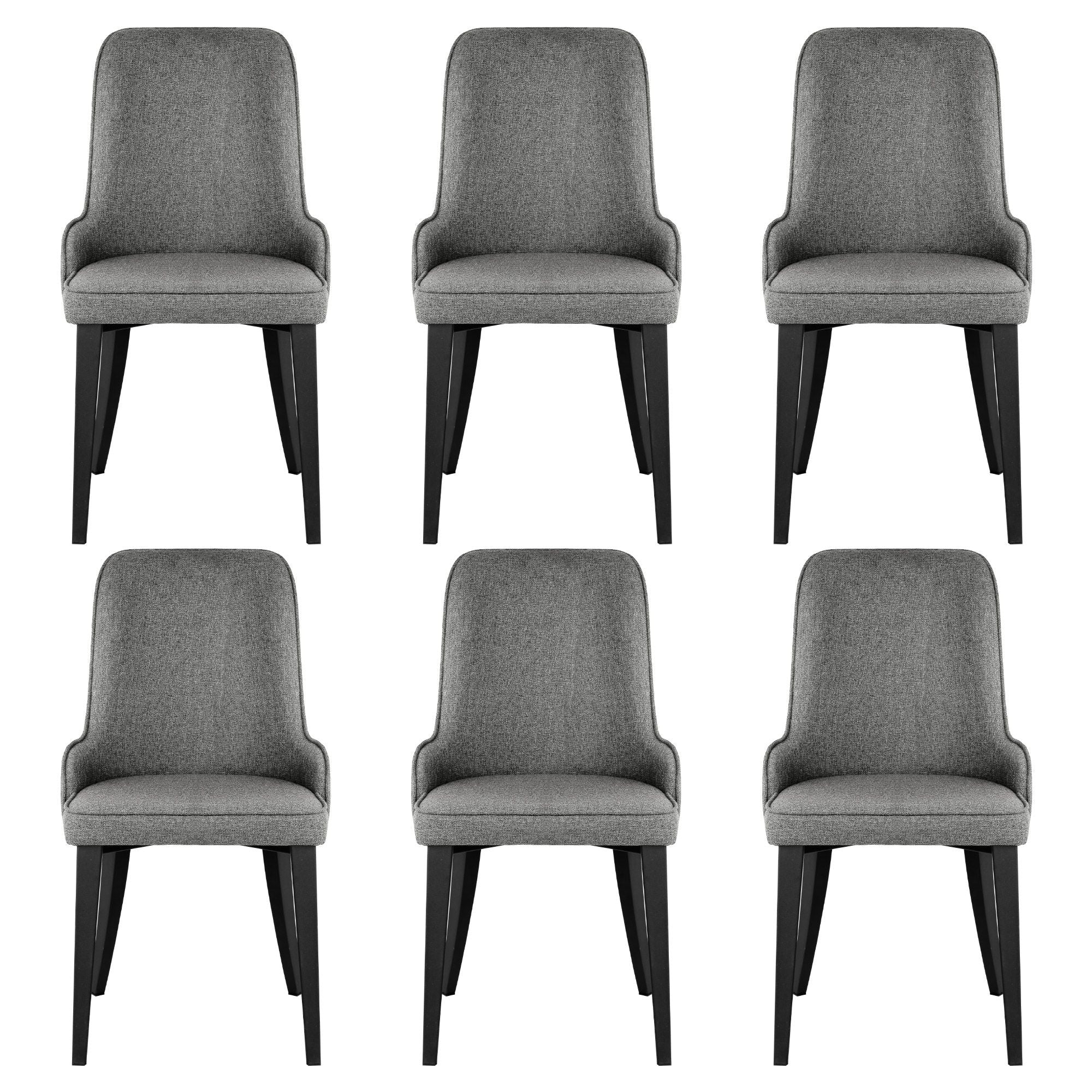 Artiss Dining Chairs Set of 6 Linen Fabric Grey